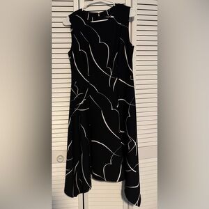 DKNY Black and White Sleeveless Dress Size 8